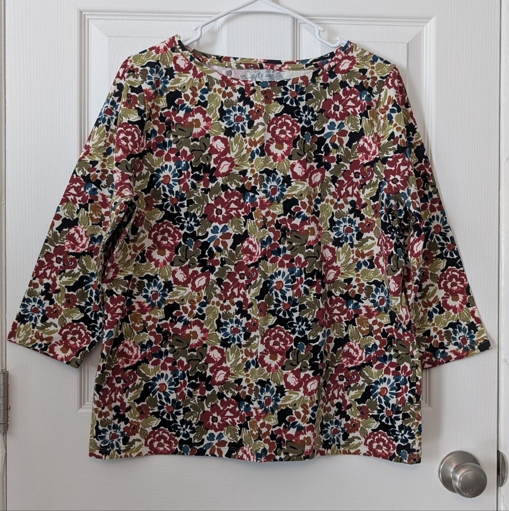 Talbots | Women's 3/4 Sleeve Floral Tee | Size X-Large | EUC